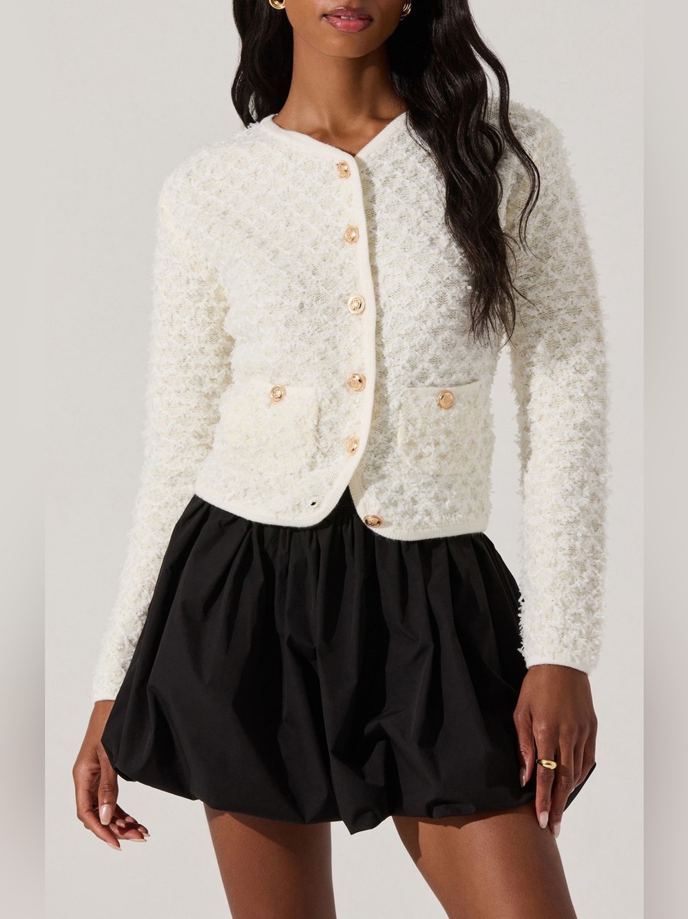 NWT ASTR THE LABEL Texture Stitch Cardigan